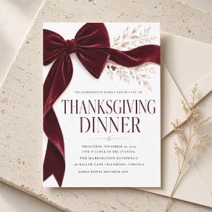 Burgunderbåge Thanksgiving-middag Inbjudningar