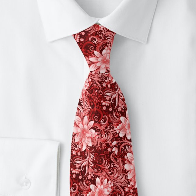 Burgunderblommig batik slips (Skapare uppladdad)