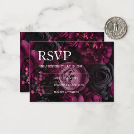 burgunderblommig bröllopsdesign med rik vin anteckningskort