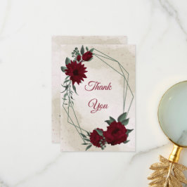 Burgunderblommor grönska tack kort