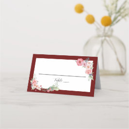 Burgunderblommor Placeringskort