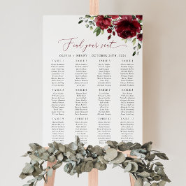 Burgunderblommor, Röda blommor, Boho, Sittplatssch Poster