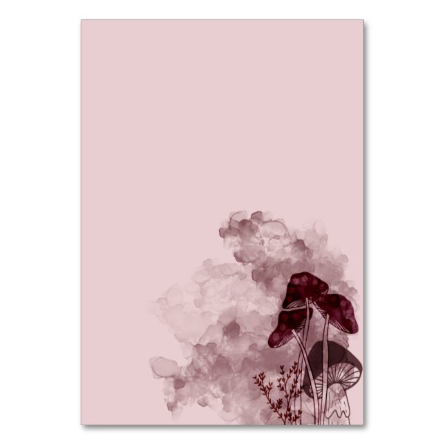 Burgundergröna neon svamp  bordsnummer (Framsidan)