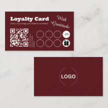 Burgunderkaffe Loajalitetskort QR-stämpelkort