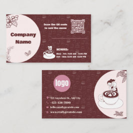 Burgunderkaffesalong Affärscort Design Visitkort