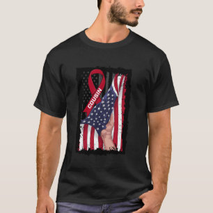 Burgunderkusin Multipelt Myelom Medvetenhetsband  T Shirt