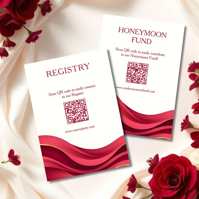 Burgunderregistering & Bröllopsresefond Tilläggskort (Burgundy Registry & Honeymoon Fund Enclosure Card )