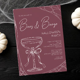 Burgunderröd Boos och sprit vuxen Halloween-fest Inbjudningar