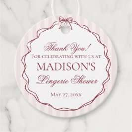 Burgunderröd underklänning dusch möhippa gåvor etiketter