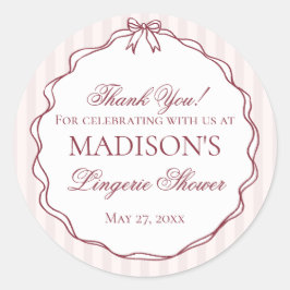 Burgunderröd underklänning dusch möhippa runt klistermärke