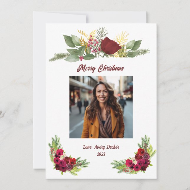 Burgunderros Julkort (Framsida)