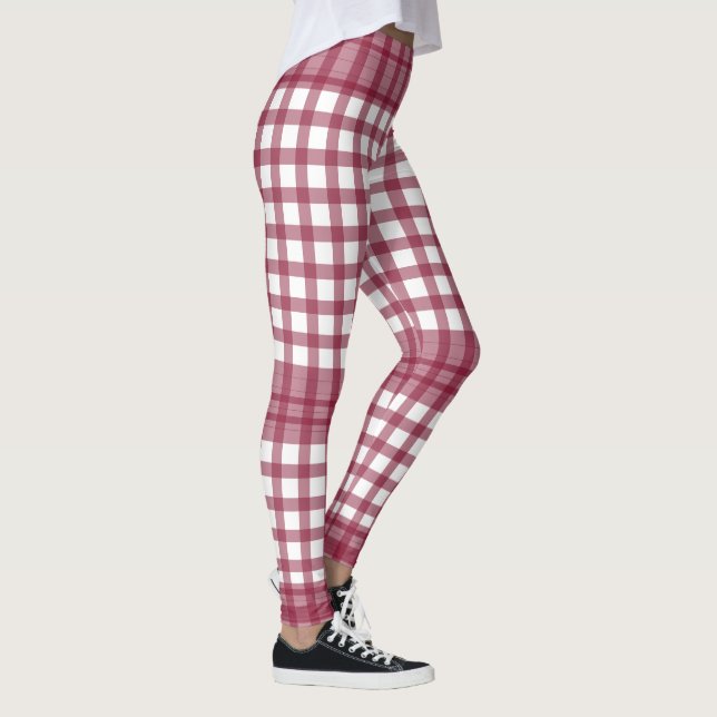 Burgunderrutiga block leggings (Höger)