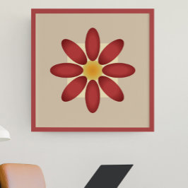 Burgundi-Blommarna: Symmetrisk Petal Poster