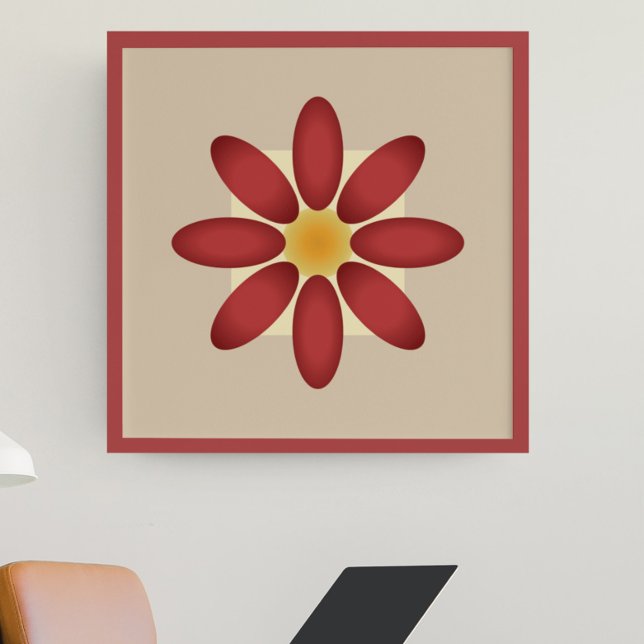 Burgundi-Blommarna: Symmetrisk Petal Poster (Skapare uppladdad)