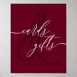 Burgundi-kort och gåvor poster