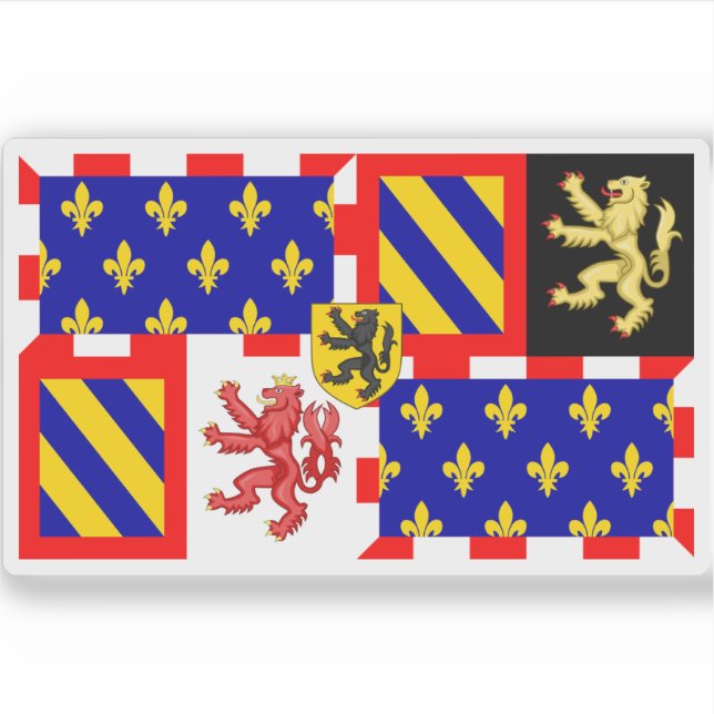 Burgundian Statlig flagga Klistermärken (Framsida)