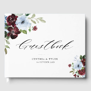 burgundisk dammsugare av bröllop gästböcker