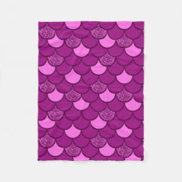 Burgundisk fisk  mönster med glitter, effekt fleecefilt