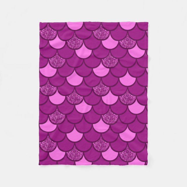 Burgundisk fisk  mönster med glitter, effekt fleecefilt (Framsidan)