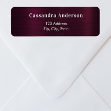 Burgundisk glamorös returadress