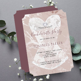  burgundisk glitter marble bachelorette-fest inbjudningar