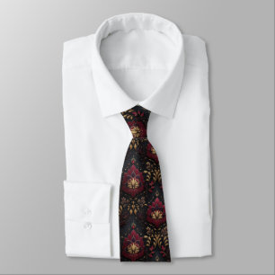 Burgundisk guld damask elegans slips