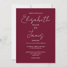 Burgundisk minimalistisk elegant QR-kod bröllop