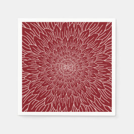 Burgundisk röd repeterblomma blommigt botanisk pappersservett