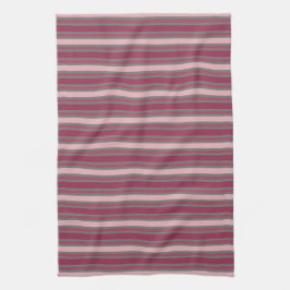 Burgundisk rosa och grått kökshandduk