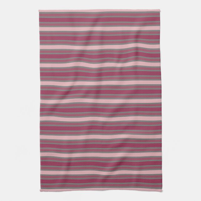 Burgundisk rosa och grått kökshandduk (Vertikal)