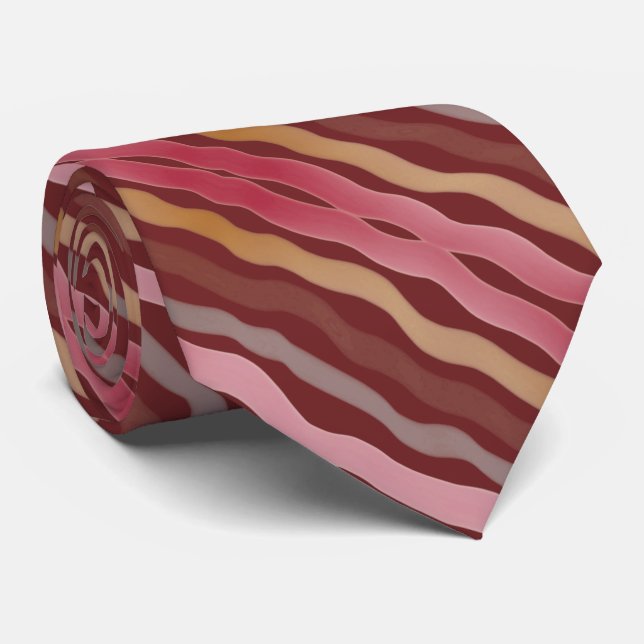 Burgundisk Rosa och Grått Slips (Rullad)