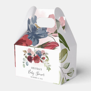 Burgundisk Rustik Blommig Baby Shower Anpassad Presentaskar