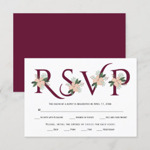 Burgundisk typografi och OSA kort av vit blomma