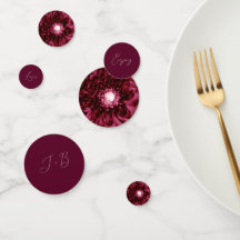 Burgundisk vinblommig anpassningsbar tabellkonfett