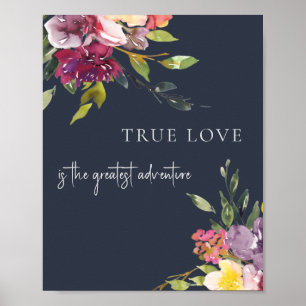 burgundiska Blommigten Äkta kärlek Äventyr Poster