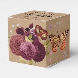 Burgundiska engelska rosor Chic Quinceañera Masque Presentaskar