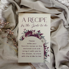 Burgundkräm Blommor Kärlek i Blom Recipe Tilläggskort