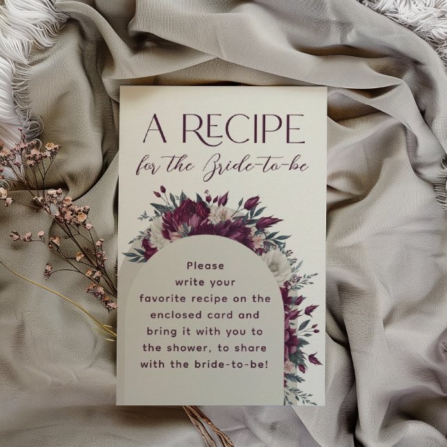 Burgundkräm Blommor Kärlek i Blom Recipe Tilläggskort (Skapare uppladdad)