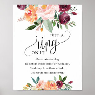  burgundmarigold satte ett ring på det. poster