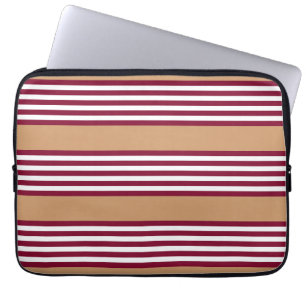 Burgundött fem rand mönster laptop fodral