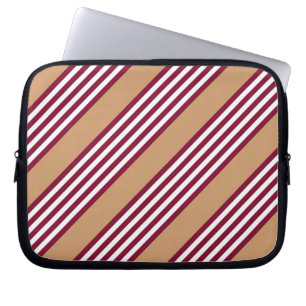 Burgundött fem rand mönster laptop fodral