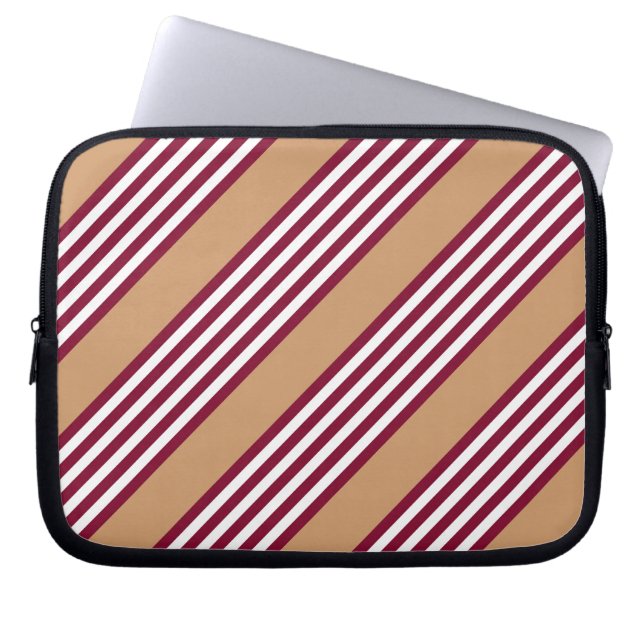 Burgundött fem rand mönster laptop fodral (Framsidan)