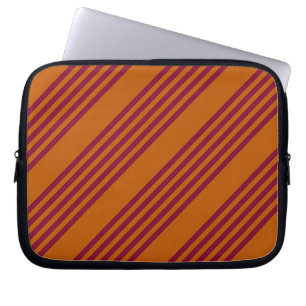 Burgundött och bränt orange fem rand mönster. laptop fodral