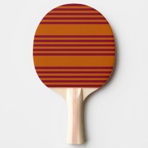 Burgundött och bränt orange fem rand mönster. pingisracket