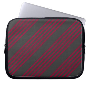 Burgundött och kol fem rand mönster laptop fodral