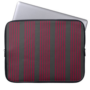 Burgundött och kol fem rand mönster laptop fodral