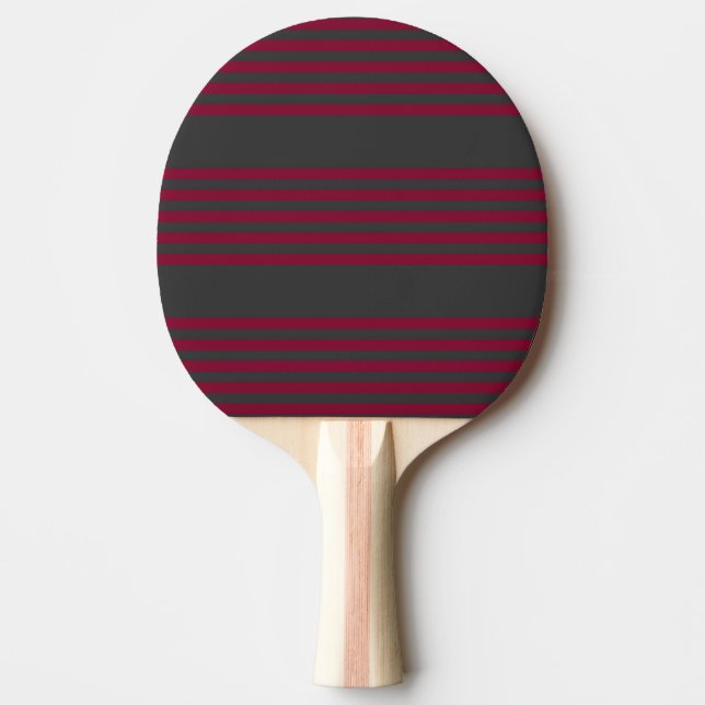 Burgundött och kol fem rand mönster pingisracket (Framsidan)