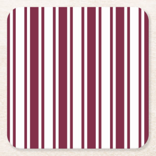 Burgundröd och vit kandy rand underlägg papper kvadrat