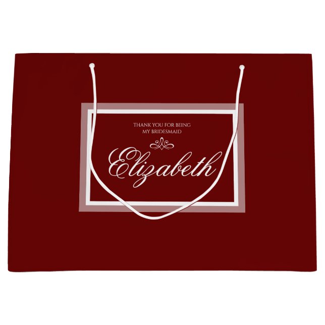 Burgundröd och vit stor presentväska (Framsidan)