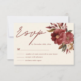 Burgundrött och rosa Fall Wedding OSA Kort